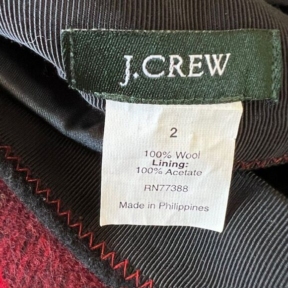J CREW RED & BLACK BUFFALO PLAID WOOL MINI SKIRT SIZE 2 - Picture 8 of 8